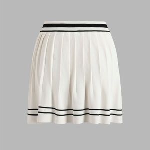 Pleated Knit Mini Skirt